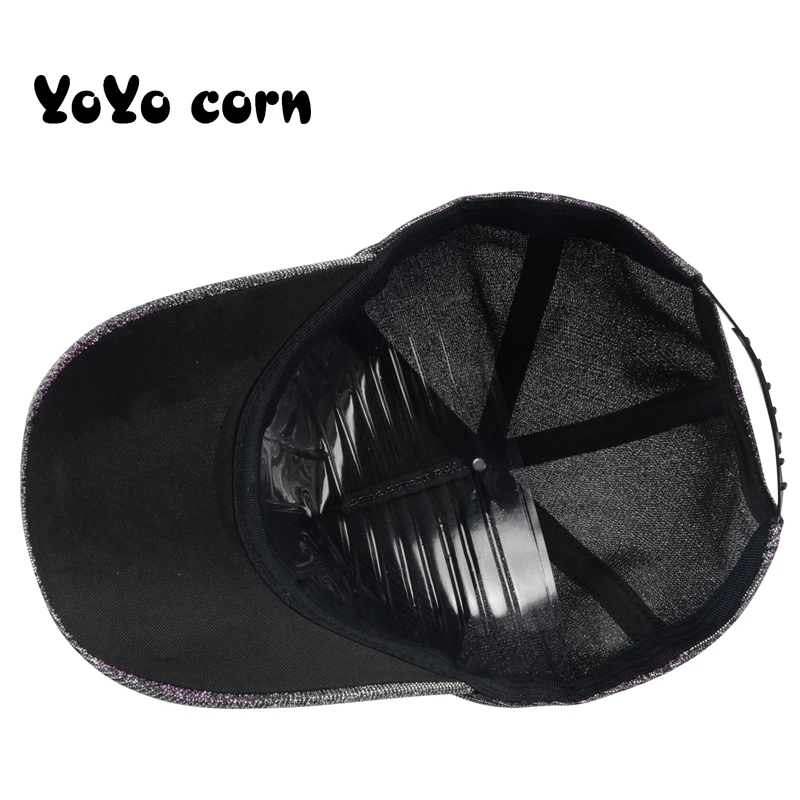 YOYOCORN модные женские Стразы Шапки Diamond Защита от солнца Кепки козырьком можно носить задом наперед бейсбольные кепки, однотонные летние Бейсбол Кепки s для девочек