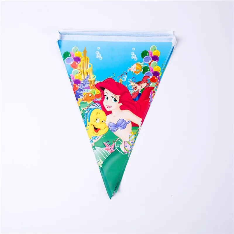 90pcs Cute happy birthday Mermaid Ariel girls baby shower party decoration banner table cloth straws cup plates supplier
