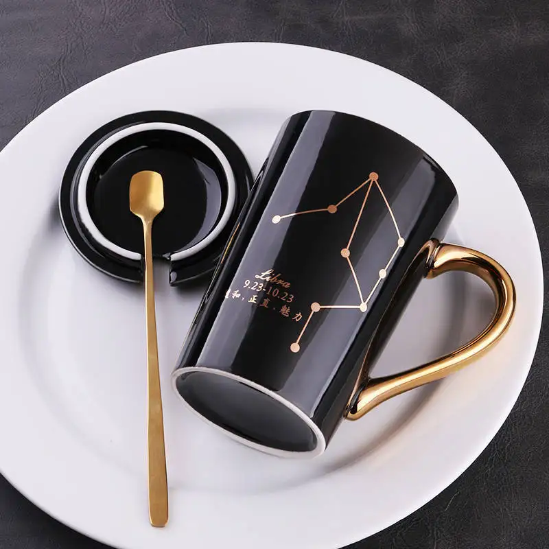 Чашка керамическая чашка кружка с крышкой ложкой Мужская и женская пара