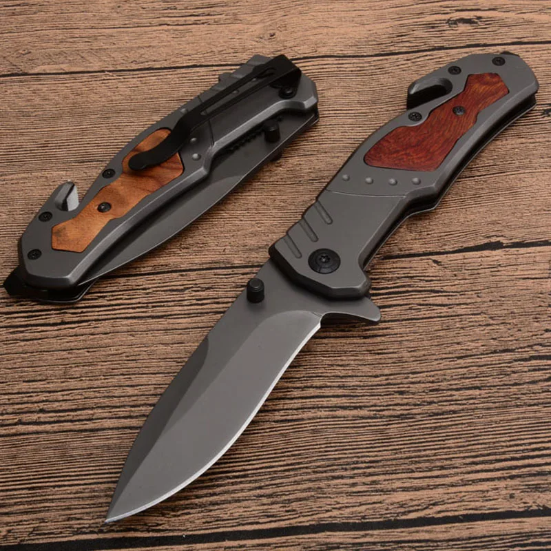 Фирменные тактические складные ножи ручка из черного дерева походный охотничий