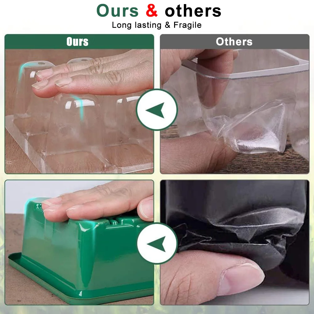 

5Pcs 24 Hole Seedling Grow Tray Set Plastic Gardening Plant Nursery Pot Seeding Starter Sprout Planting Plate Box Accessories