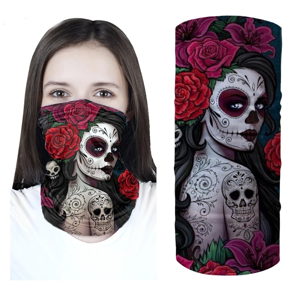 Уличные гетры для шеи Sugar Gothic Skull Pattern высокая эластичность пыленепроницаемые