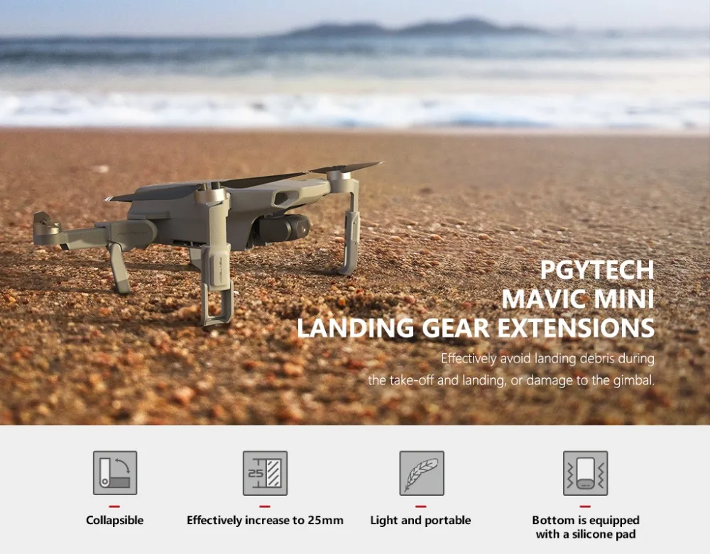 PGYTECH ножка шасси для DJI Mavic Mini Skid усиленные амортизирующие стабилизаторы ножка для DJI Mavic Mini АКСЕССУАРЫ