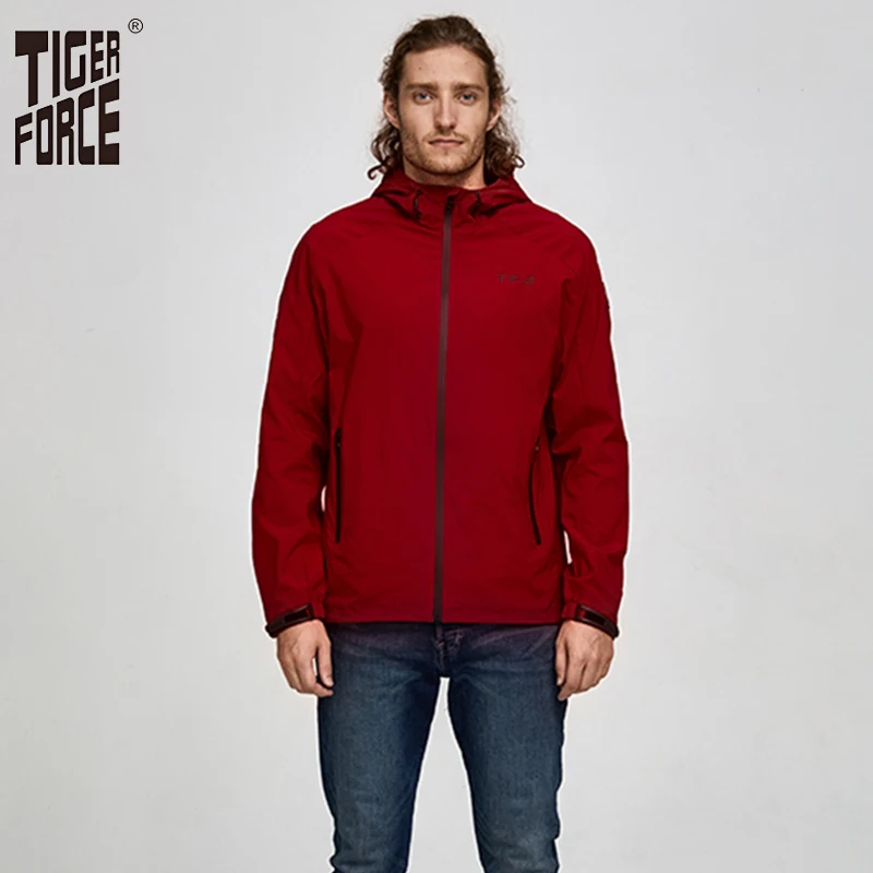 Сила тигра 2019 мужские Весенние куртки с капюшоном Повседневная ветровка мода