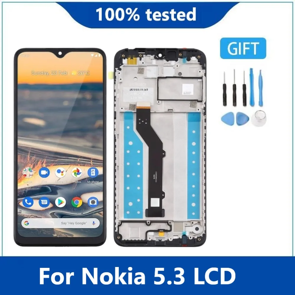 

Оригинальный ЖК-дисплей 6,55 дюйма для Nokia 1227, TA-1229, TA-1223, TA-1234, TA-5,3, оригинальный сенсорный экран с дигитайзером в сборе, запасная часть для Nokia