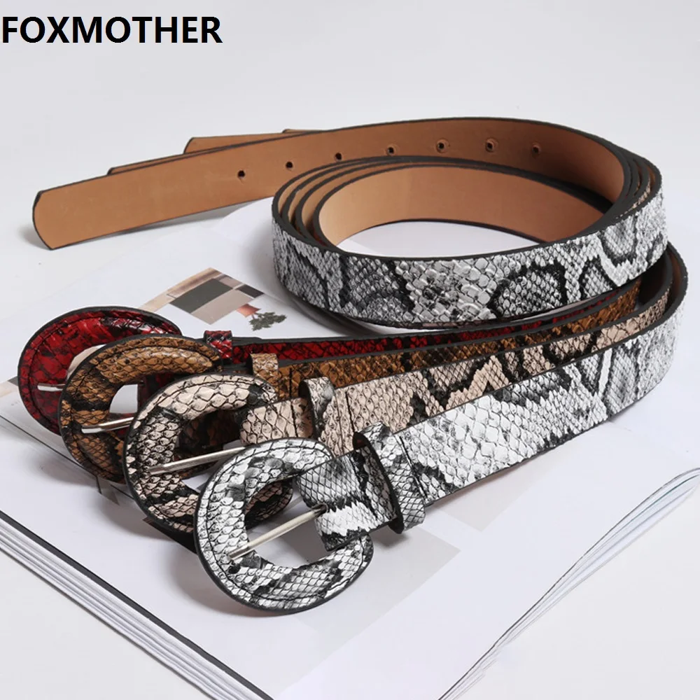 Женские кожаные ремни FOXMOTHERFOXMOTHER широкие из искусственной кожи под крокодила 2 7