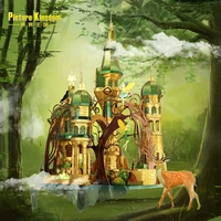 3d three dimensional metal puzzle fairy castle fantasy anime building model adult decompression toy gift