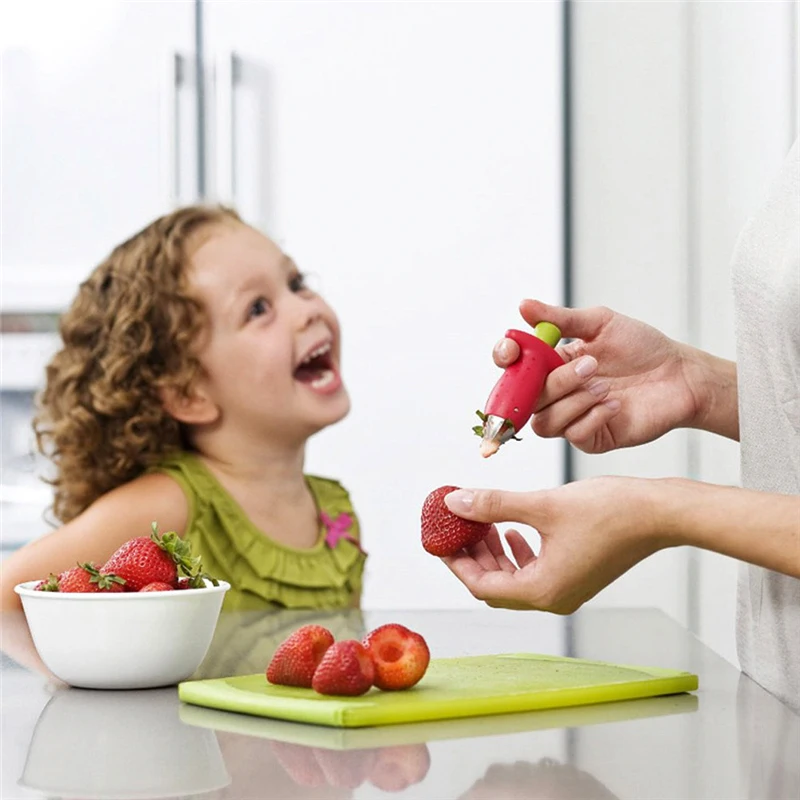 

1Pcs Strawberry Core Remover Stainless Steel Nozzle Silicone Non-Slip Handle Push-Type Corer Practical Kitchen Fruit Tools