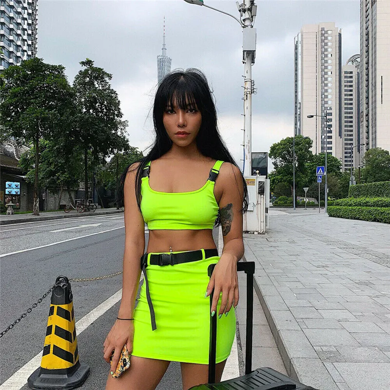 Для женщин укороченный топ короткая юбка облегающее летнее вечернее Коктейльные