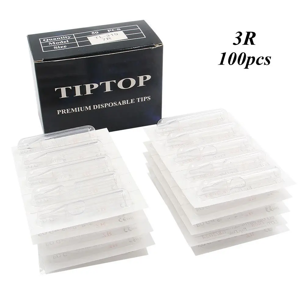 100 шт. 3RT стерильные прозрачные одноразовые короткие наконечники для татуировок