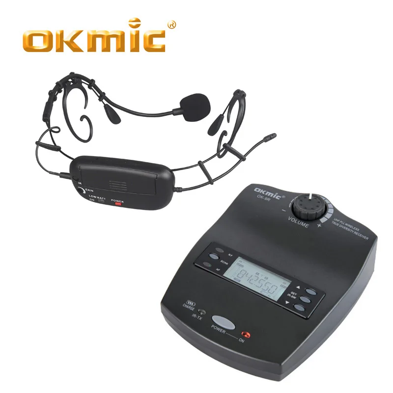 OKMIC UHF Беспроводной гарнитура ОК 16 передатчик микрофон OK 9R приемник Комплекты