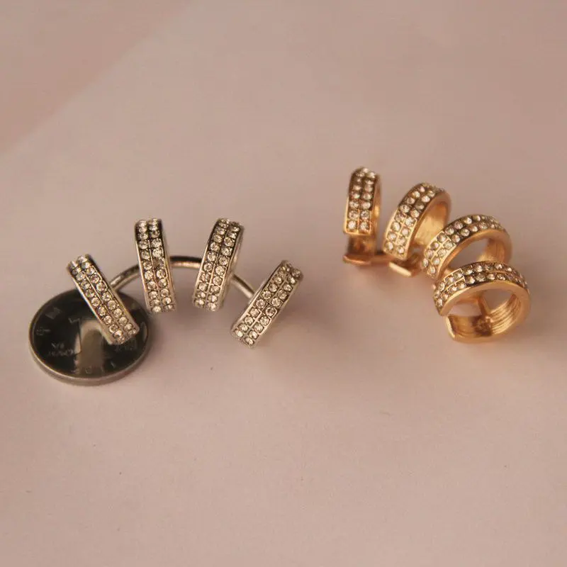 1 шт. модные трендовые индивидуальность манжеты стразы серьги-клипсы женский