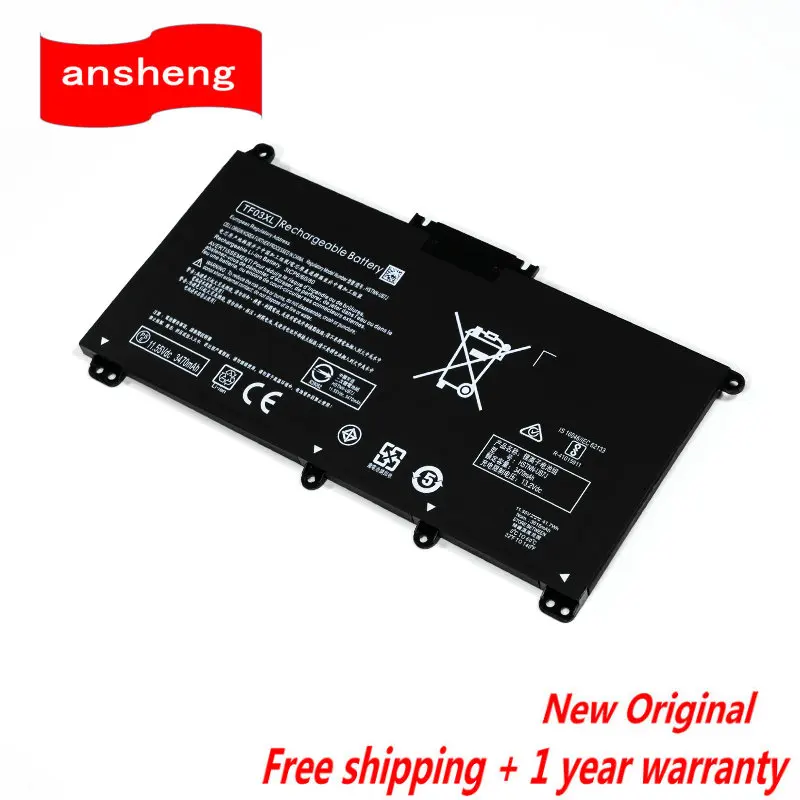 Фото TF03XL Аккумулятор для ноутбука HP 14-bp080nd 14-bf 15-CC TPN-Q188 Q189 Q190 Q191 Q192 Q201 HSTNN-LB7X HSTNN-LB7J 920070 -855 №1