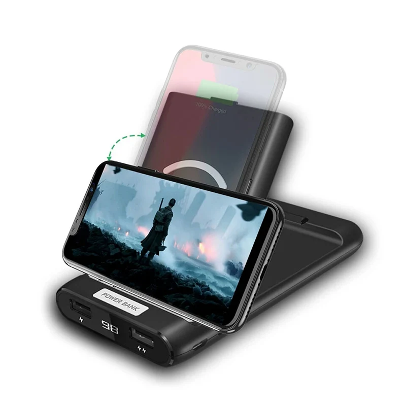 Внешний аккумулятор на 10000 мАч беспроводное зарядное устройство для iPhone Huawei