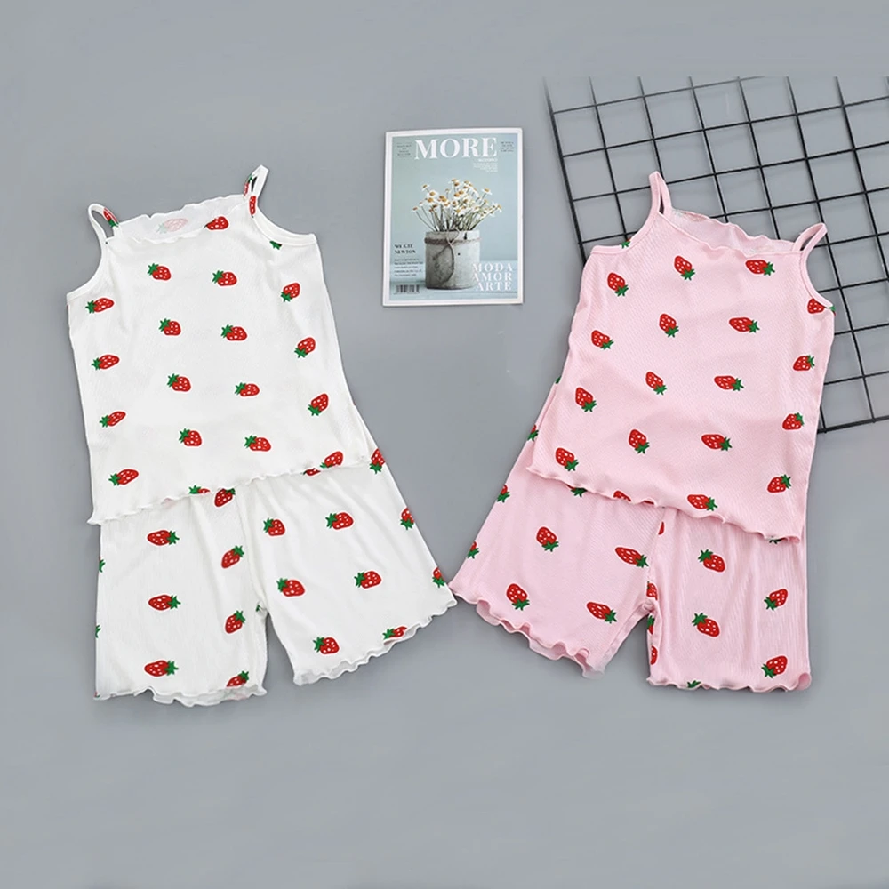 Одежда для маленьких девочек комплекты одежды сна милый жилет на бретелях без