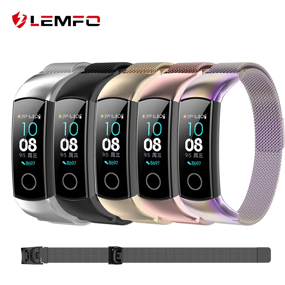 LEMFO смарт-аксессуары для huawei Honor Band 5 ремешок сменный Браслет 4 Миланский магнитный