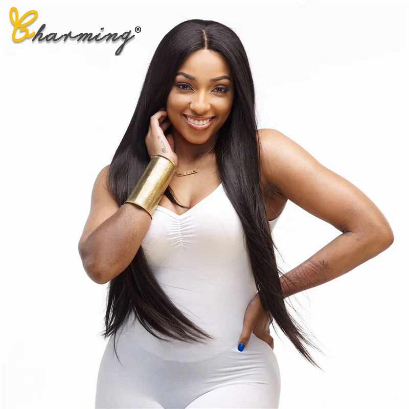 Очаровательные длинные прямые синтетические парики от коричневого до Ombre с