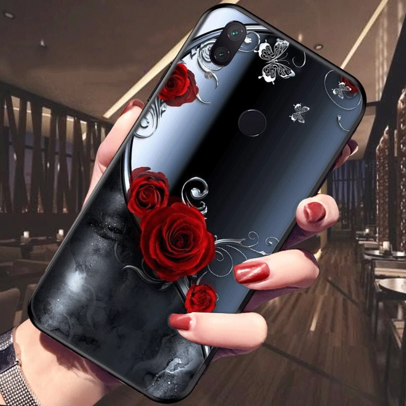 Розовый Золотой красивый цветочный Новый чехол силиконовый для телефона Xiaomi Redmi 9