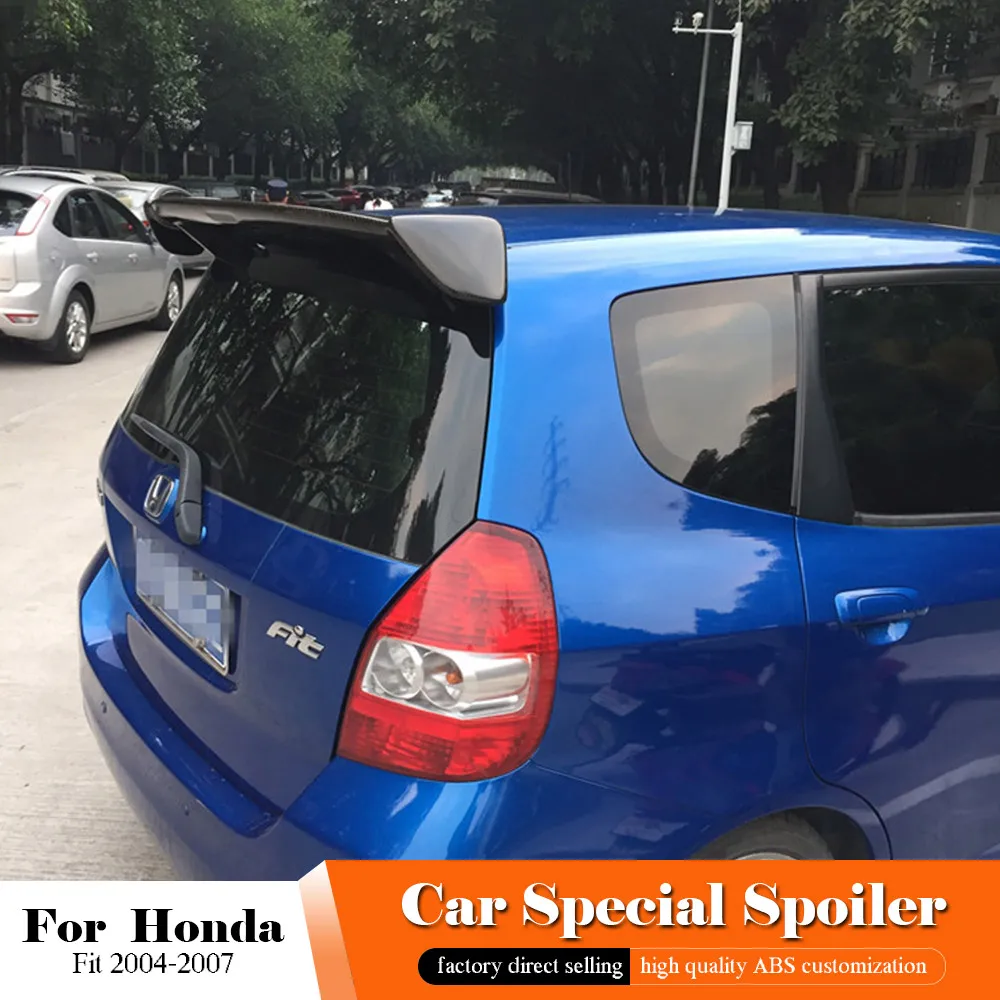 Черный Автомобильный спойлер для Honda Fit 2004-2007 белый задний из АБС-пластика