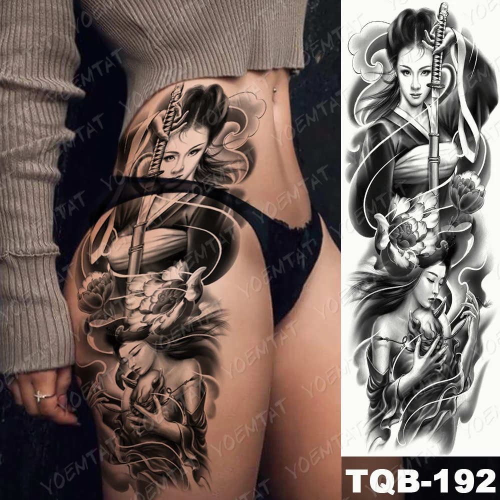 

Katana Japanese Anime Waterproof Crotch Sexy Man Woman Glitter Tatu Transfer Tattoo Semi Permanent Tattoo Sleeve Gomette Tato