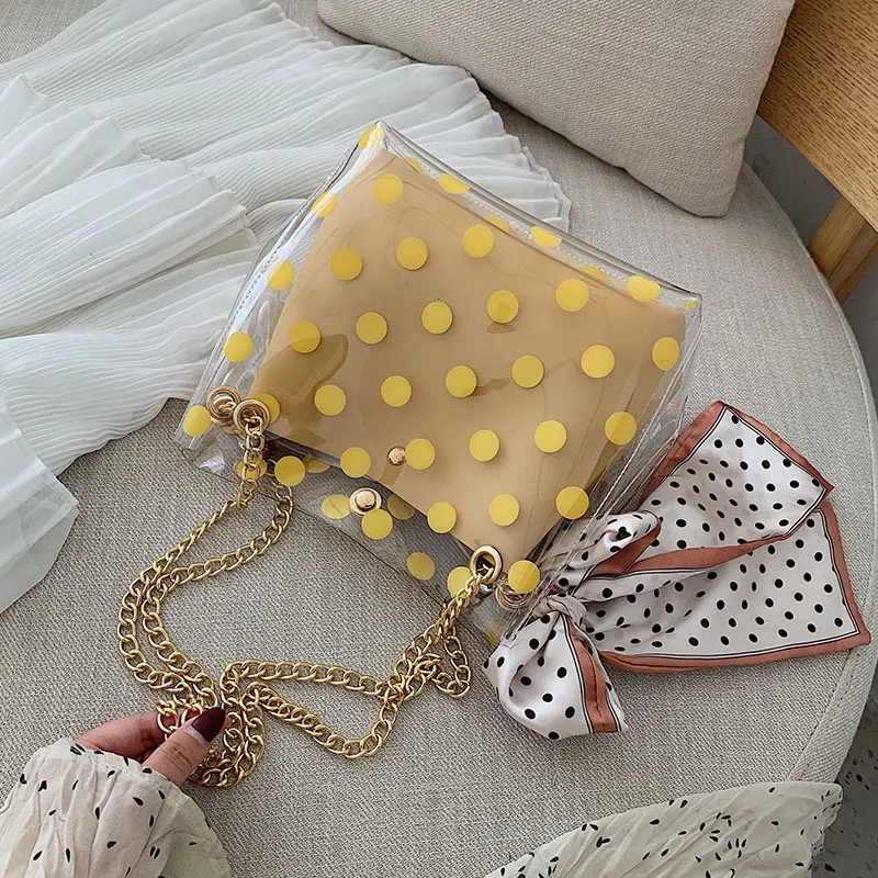 Лента бант прозрачная гелевая сумка 2019 летняя Новая высококачественная ПВХ