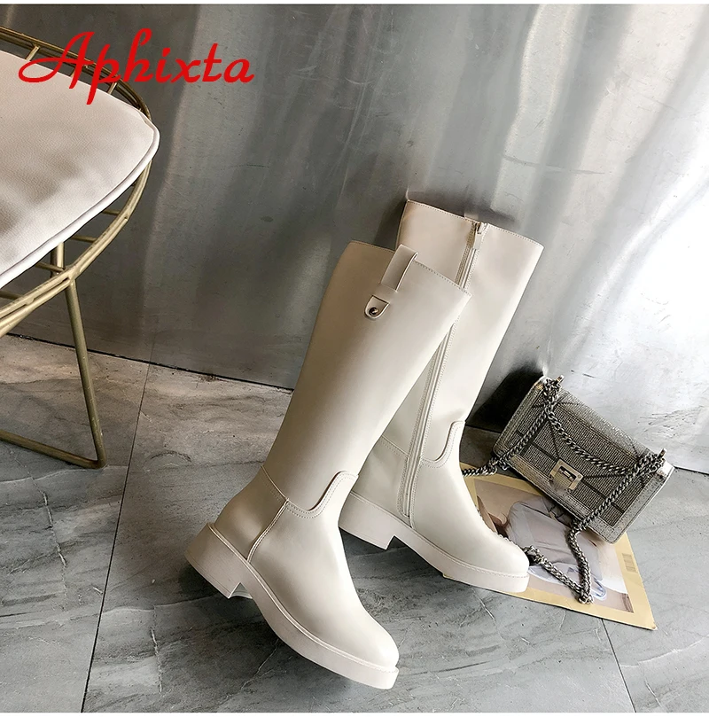 Aphixta/высокие сапоги; женские сапоги до бедра на молнии; женские непромокаемые сапоги; уличная резиновая водонепроницаемая обувь для женщин; зимние сапоги; женские ботинки