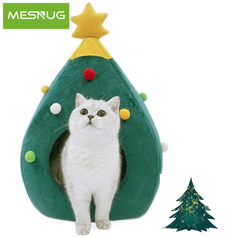 Милая Рождественская елка MESNUG домик для кошек модная уютная мягкая Лежанка
