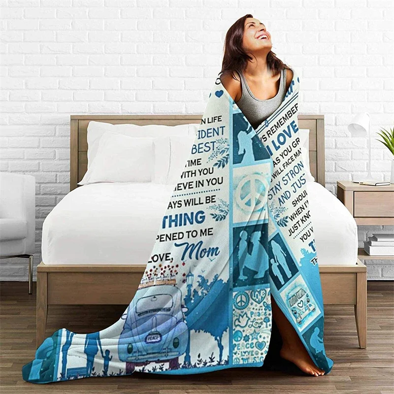 

Dear Mother I Love You Soft Plush Gift Flannel Microfiber Fleece Bedspread Sherpa 3D-Printed Blanket Couch Bedroom Decorative