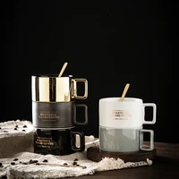 creativity luxury coffee cup and saucer set retro aesthetic high quality coffee cups ceramic minimalist caneca mugs bc50bd