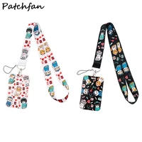 ad716 patchfan funny doctor nurse accessories hard staff identification name badge id card exhibition card with cat lanyards