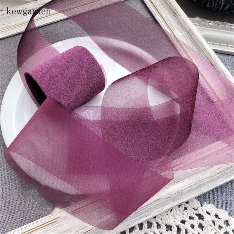 Kewgarden DIY корсаж волос бант аксессуары вручную изготовленная Лента Вуаль ленты 2