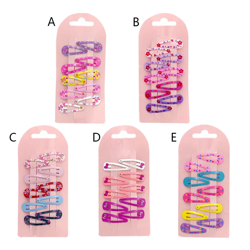 10Pcs Hairpins Snap Hair Clips for Children Girls Cartoon Accessories Baby Cute Clip Pins Floral Pattern Barrette | Детская одежда и