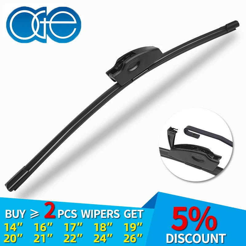 

Oge Universal U Hook Type Frameless Car Wiper Blade Natural Rubber Car Windshield Wipers for KIA Sportage Toyota Camry Corolla