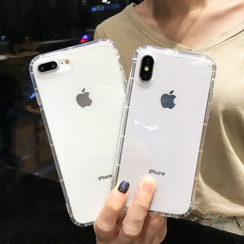 Противоударный бампер прозрачный силиконовый чехол для телефона iPhone 13 X XR XS Max 8 7 6S