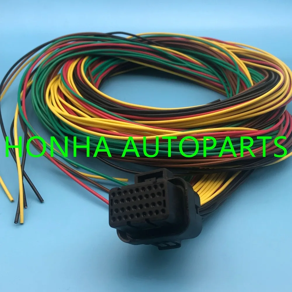 34 Pin/Way Женский Tyco AMP Авто масляный газовый разъем с 2 метром 18AWG провода косичка