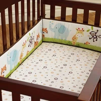 4pcs baby nursery nordic cartoon design baby bed thicken soft cotton bumper crib around cushion cot protector pillows room decor