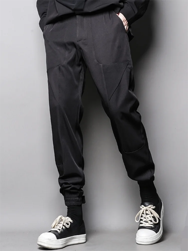 Men's Casual Pants Sports Pants Pencil Pants Spring And Autumn New Dark Personality Cut Fashion Hairdresser Slim Pants