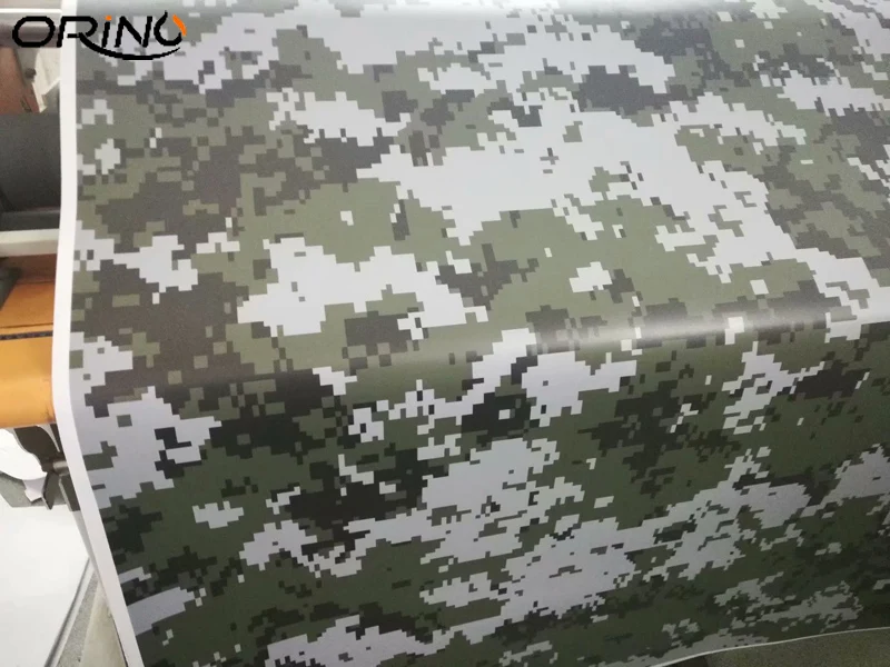 Green Digital Car Wrap Sticker Pixel Camouflage Vinyl Film With Air Release Self Adhesive Motors Wrapping Foil | Автомобили и