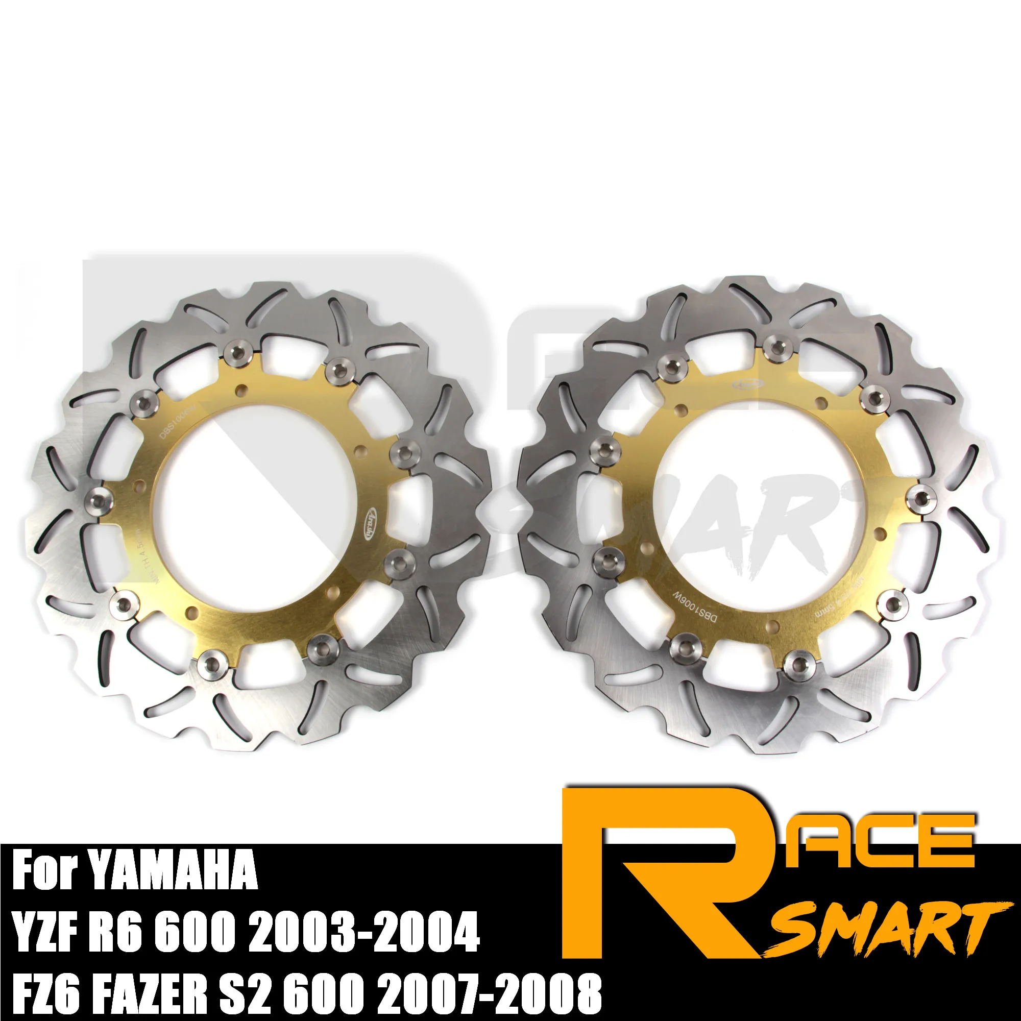 Мотоциклетные передние тормозные диски роторы для YAMAHA YZF R6 600 2003 2004 YZF-R6 R-6 R 6 Y Z F |