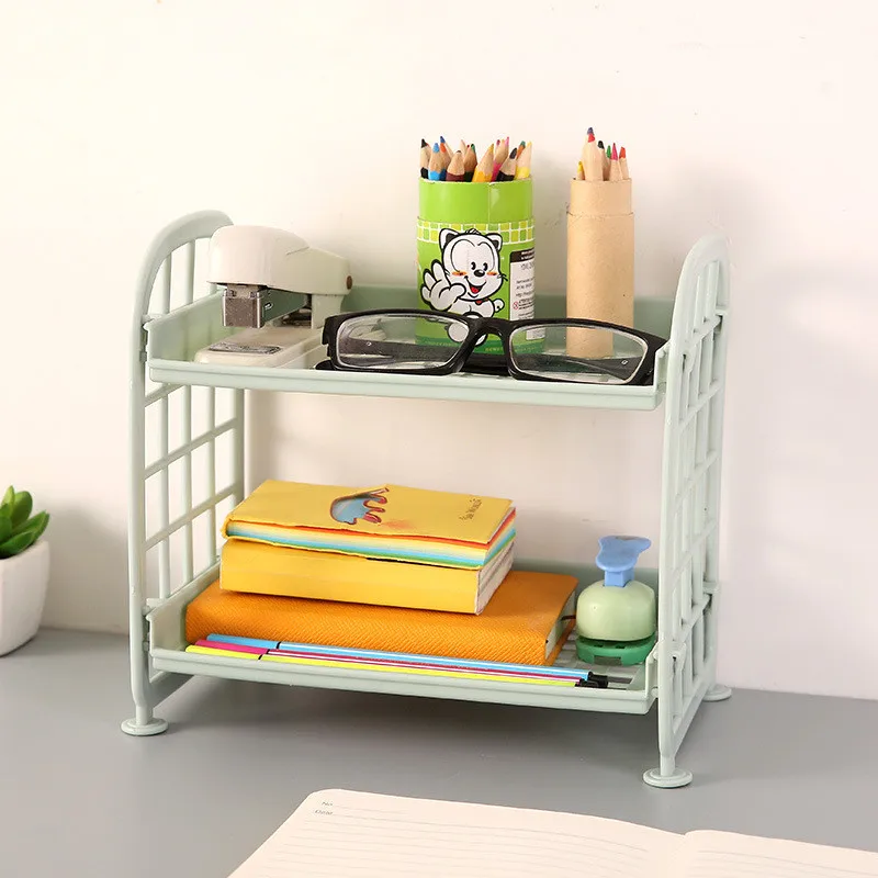 HSU двойная столешница полка стойка для хранения косметики кухонный стеллаж