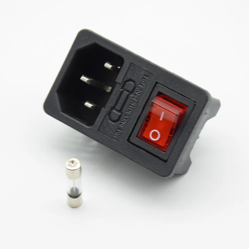 1 шт. красно-зеленая флейта IEC 320 C14 переключатель предохранителей розетки питания