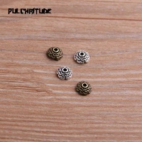 100pcs 377mm two color receptacle hollow mini flower diy spaced jewelry accessories charms for jewelry making