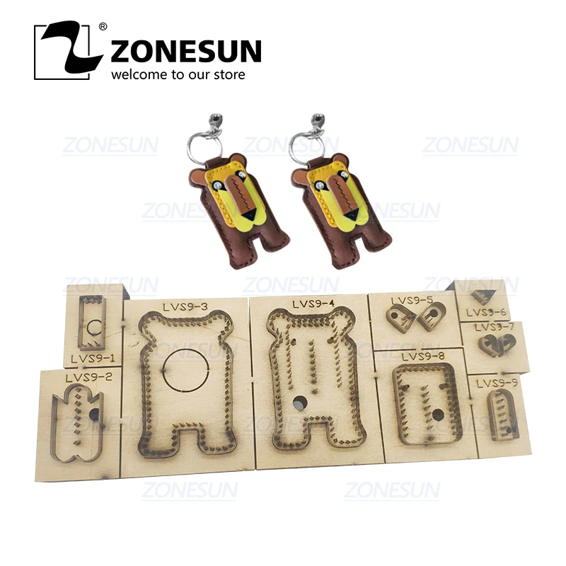 

ZONESUN Custom Lion Key Chain Die Cuts For Handmade Key Ring DIY Hang Decoration Steel Rule Leather Clicker Die Cutting Mould