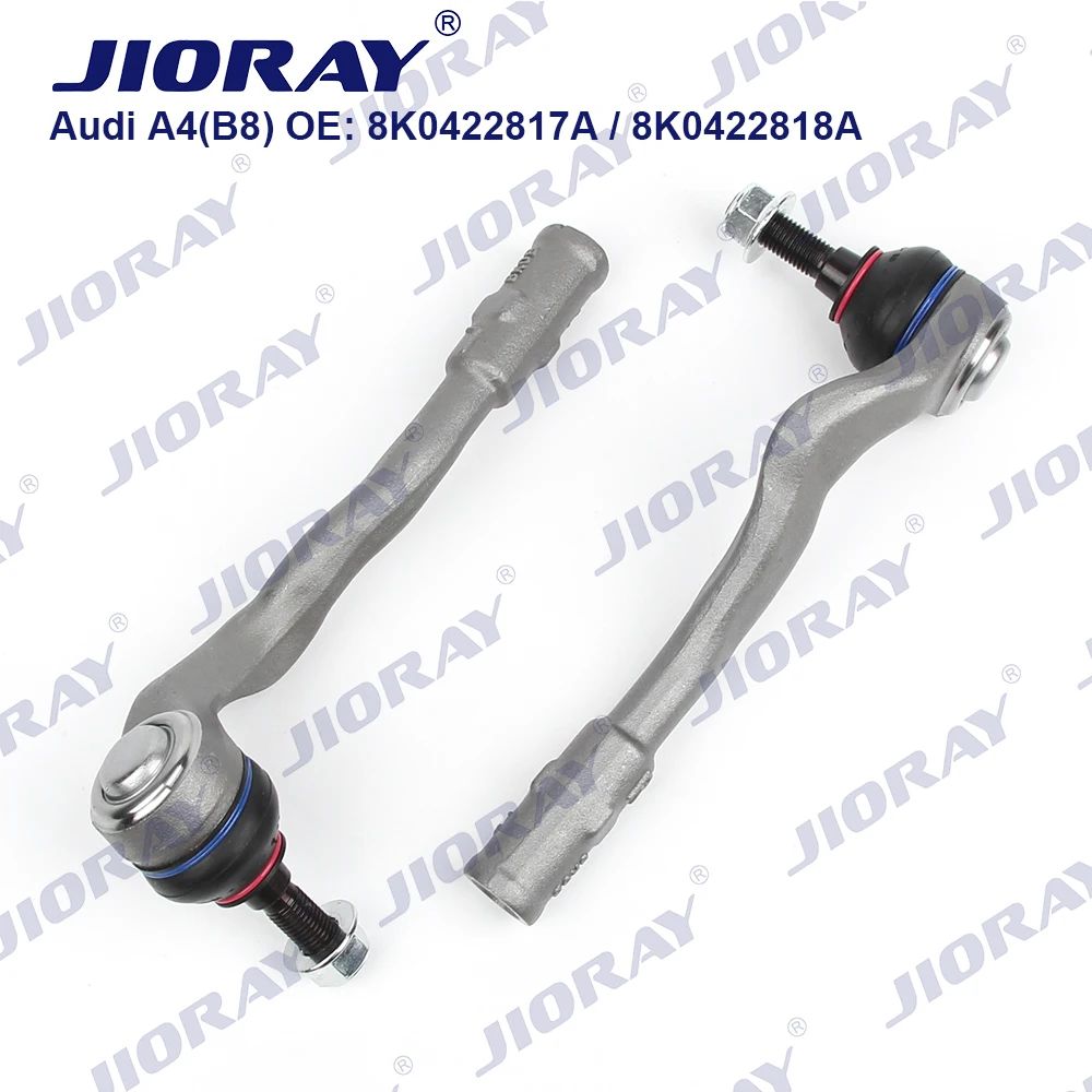JIORAY Pair Front Axle Outer Steering Tie Rod Ends Ball Joint For Audi A4 8K2 8K5 8KH B8 A5 8F7 8TA Q5 8K0422817A 8K0422818A