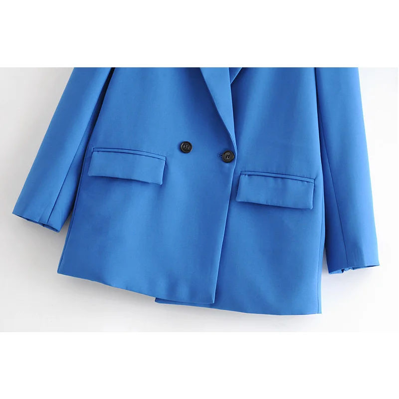 

Women Office Blazer Coat Vintage Notched Collar Pocket Fashion Female 2021New Fashion Casual Chic Tops