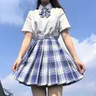 Мини-юбка женская в японском стиле Харадзюку, клетчатая Милая юбка в стиле jk для девочек, с завышенной талией, комплект с плиссированной юбкой, на лето