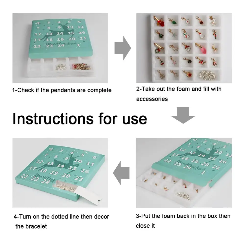 Рождественский календарь с навесом ювелирные изделия для женщин и девочек