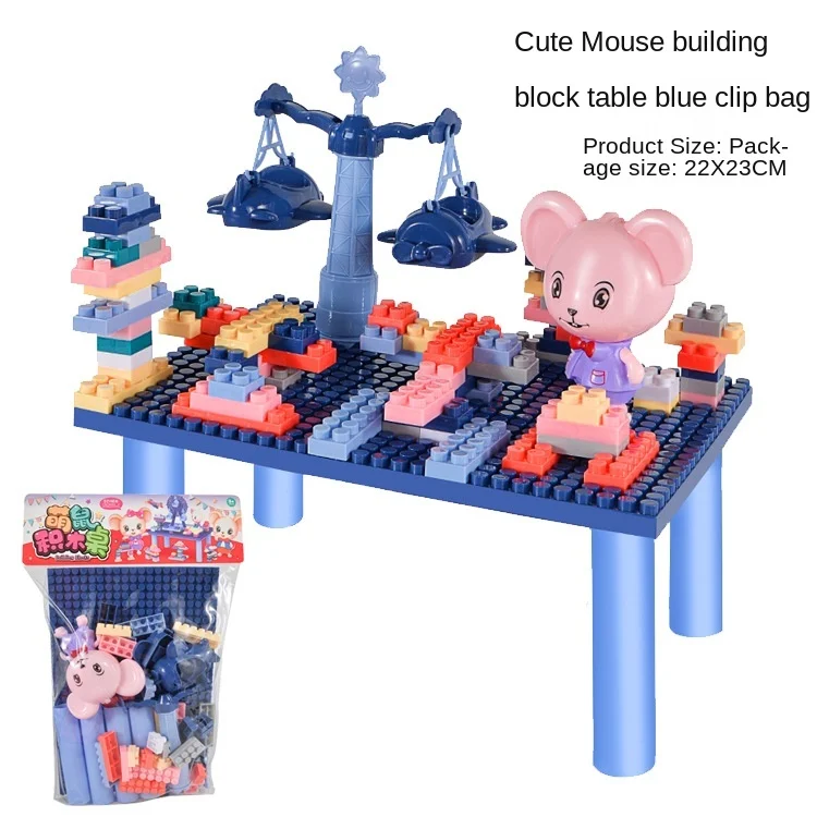 

Multi Functions Table Desk Base Plate Brinquedos Building Blocks Sets Educational Table DIY Kids Toys For Children Dupoled