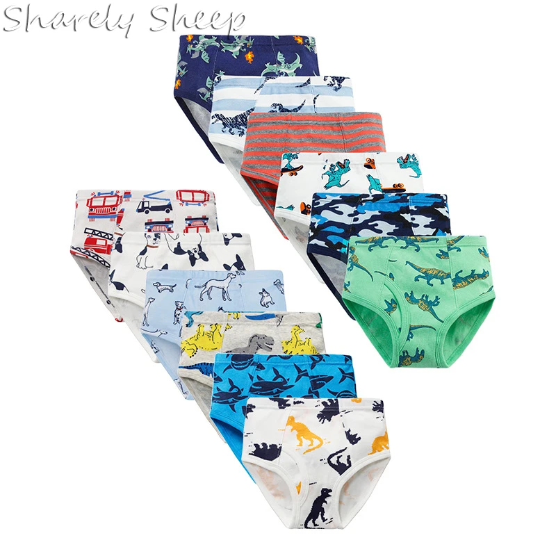 Детские хлопковые трусы для мальчиков с динозавром нижнее белье маленьких 100%