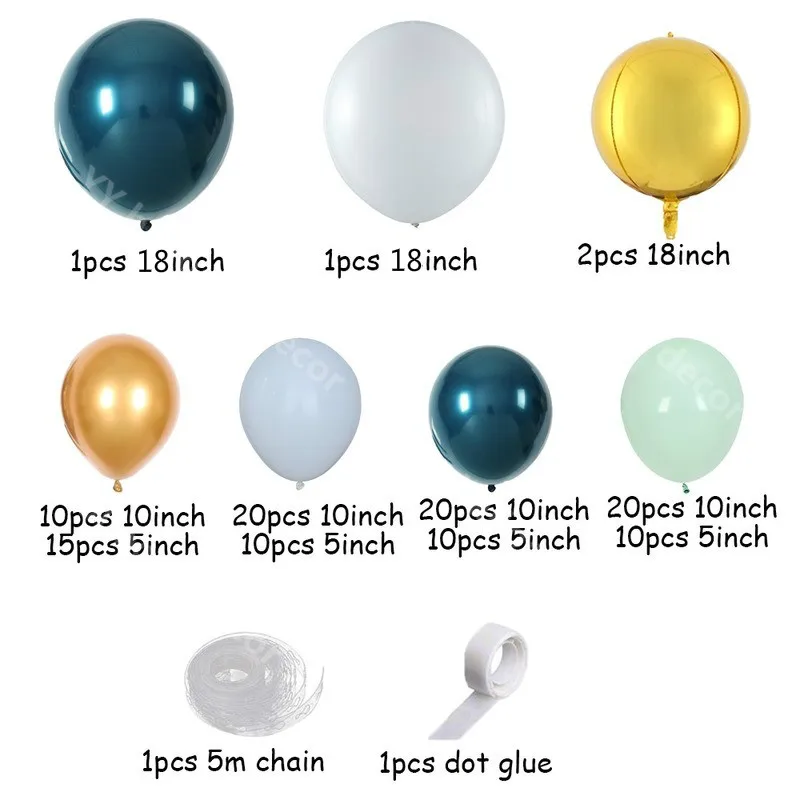 Воздушные шары в виде гирлянды светло-голубого цвета | Дом и сад